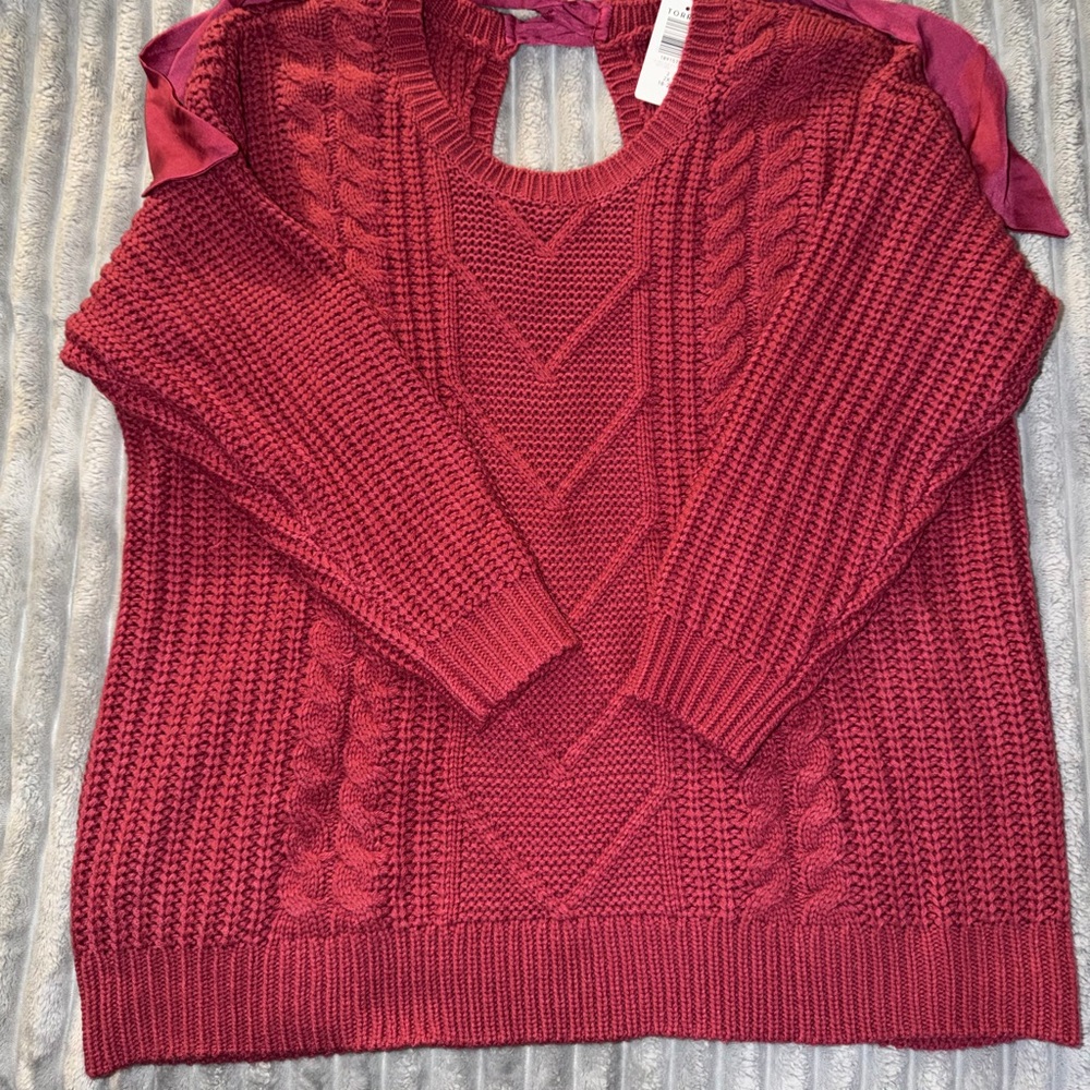 Torrid Red Cable Knit Sweater
